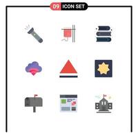 Group of 9 Modern Flat Colors Set for eject wifi transfusion connection book Editable Vector Design Elements