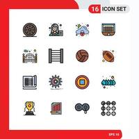 conjunto de dieciséis moderno ui íconos símbolos señales para red portón hembra pelota proteccion editable creativo vector diseño elementos