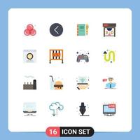 16 Creative Icons Modern Signs and Symbols of printing printing multimedia sketch notebook Editable Pack of Creative Vector Design Elements