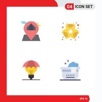 Mobile Interface Flat Icon Set of 4 Pictograms of mosque proteced ideas masjid biohazard defence Editable Vector Design Elements