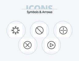 símbolos y flechas línea icono paquete 5 5 icono diseño. . signo. . creencias vector