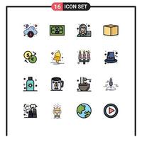 Modern Set of 16 Flat Color Filled Lines and symbols such as exchange converter blogger product box Editable Creative Vector Design Elements