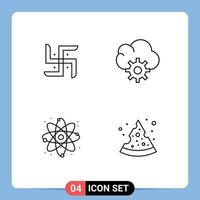 4 Line concept for Websites Mobile and Apps church power religion data pizza Editable Vector Design Elements
