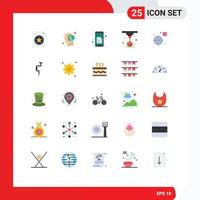 Group of 25 Flat Colors Signs and Symbols for love laser data printing modeling Editable Vector Design Elements