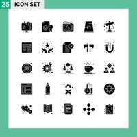 Set of 25 Vector Solid Glyphs on Grid for fall buckle university autumn man Editable Vector Design Elements