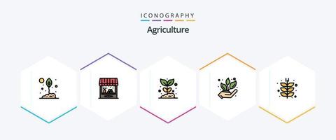 Agriculture 25 FilledLine icon pack including plant. grower. ship. agriculture. nature vector