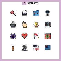 dieciséis creativo íconos moderno señales y símbolos de máquina de escribir Internet cardio globo pagar editable creativo vector diseño elementos