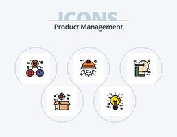 producto administración línea lleno icono paquete 5 5 icono diseño. caja. pique. audiencia. melé. ágil vector