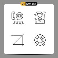 User Interface Pack of 4 Basic Filledline Flat Colors of communication tool help man emergency Editable Vector Design Elements