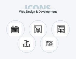 Web Design And Development Line Icon Pack 5 Icon Design. screen. computer. designing tool. design. tool vector