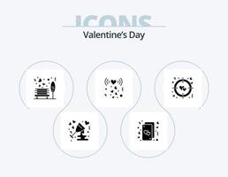 Valentines Day Glyph Icon Pack 5 Icon Design. romance. heart. life. tree. outdoor vector