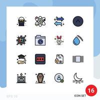 Set of 16 Modern UI Icons Symbols Signs for piece connect arrows up arrow Editable Creative Vector Design Elements
