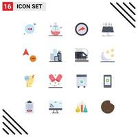 Pictogram Set of 16 Simple Flat Colors of copy smart city export technology panel Editable Pack of Creative Vector Design Elements