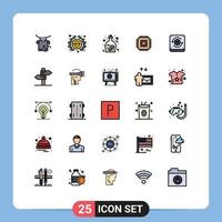 25 Creative Icons Modern Signs and Symbols of speaker computer eye microchip chip Editable Vector Design Elements