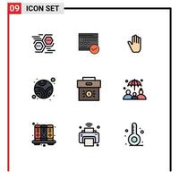 9 Creative Icons Modern Signs and Symbols of planet interface calendar hand body language Editable Vector Design Elements