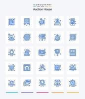 Creative Auction 25 Blue icon pack  Such As phone. money. tag. donation. trade vector