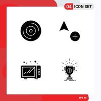 Pictogram Set of Simple Solid Glyphs of album award add food prize Editable Vector Design Elements