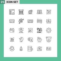 25 Creative Icons Modern Signs and Symbols of badge achievements cpu international business Editable Vector Design Elements
