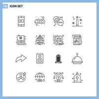 16 Thematic Vector Outlines and Editable Symbols of document magic day development coding Editable Vector Design Elements