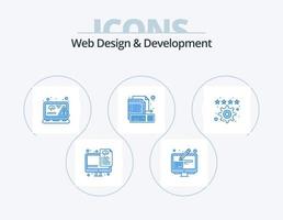 Web Design And Development Blue Icon Pack 5 Icon Design. file. creative. coding. computer. error vector