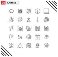 Line Pack of 25 Universal Symbols of layout down eco symbol setting Editable Vector Design Elements