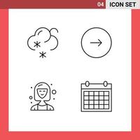 4 Creative Icons Modern Signs and Symbols of forecast consultant control music executive Editable Vector Design Elements