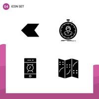 Set of Commercial Solid Glyphs pack for arrow alert fast timer phone Editable Vector Design Elements