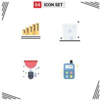 Modern Set of 4 Flat Icons and symbols such as analytics pipe business drink plumbing Editable Vector Design Elements