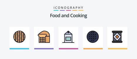 comida línea lleno 5 5 icono paquete incluso . dulce. correo basura. alimento. creativo íconos diseño vector