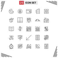 Universal Icon Symbols Group of 25 Modern Lines of compter technology cash products devices Editable Vector Design Elements