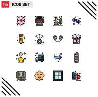 Universal Icon Symbols Group of 16 Modern Flat Color Filled Lines of connection lotus love right switch Editable Creative Vector Design Elements