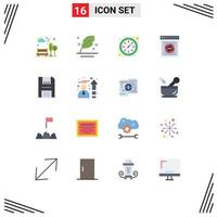 Set of 16 Commercial Flat Colors pack for devices safe box scripture safe encryption Editable Pack of Creative Vector Design Elements