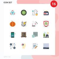 16 Universal Flat Colors Set for Web and Mobile Applications food medicine click medical beauty Editable Pack of Creative Vector Design Elements