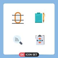 Set of 4 Modern UI Icons Symbols Signs for crew page rowing business sheet Editable Vector Design Elements