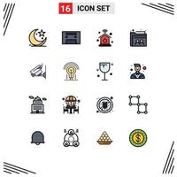 Universal Icon Symbols Group of 16 Modern Flat Color Filled Lines of security camera home network folder user Editable Creative Vector Design Elements