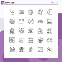 Set of 25 Modern UI Icons Symbols Signs for test flask real tube security Editable Vector Design Elements