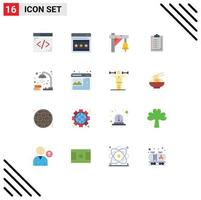 Pictogram Set of 16 Simple Flat Colors of revision lamp train book result Editable Pack of Creative Vector Design Elements