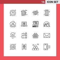 16 Creative Icons Modern Signs and Symbols of convert lab trailer chemical world Editable Vector Design Elements