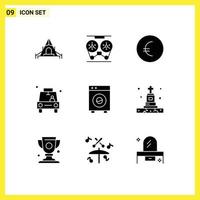 9 Creative Icons Modern Signs and Symbols of devices automation euro taxi location Editable Vector Design Elements