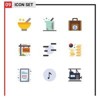 Flat Color Pack of 9 Universal Symbols of income property biology house modern Editable Vector Design Elements