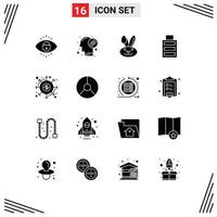 16 User Interface Solid Glyph Pack of modern Signs and Symbols of money dividends bynny distribution full Editable Vector Design Elements