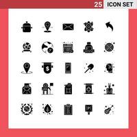 25 Creative Icons Modern Signs and Symbols of back arrow mail science atom Editable Vector Design Elements