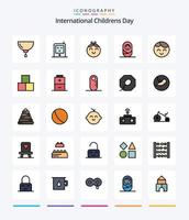 Creative Baby 25 Line FIlled icon pack  Such As toy. bricks. baby. blocks. boy vector
