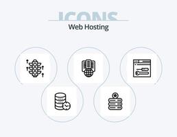 Web Hosting Line Icon Pack 5 Icon Design. storage. folder. web. data. storage vector