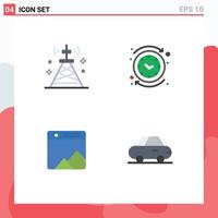 4 Creative Icons Modern Signs and Symbols of communications time technology circle photo Editable Vector Design Elements