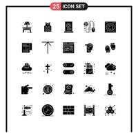 Modern Set of 25 Solid Glyphs and symbols such as gadgets worldwide dryer mouse globe Editable Vector Design Elements