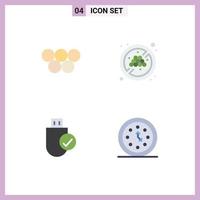 Universal Icon Symbols Group of 4 Modern Flat Icons of ancient devices olympic games organic stick Editable Vector Design Elements