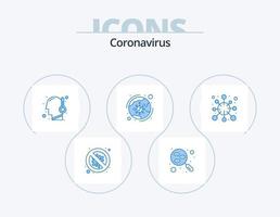 Coronavirus Blue Icon Pack 5 Icon Design. antigen. coronavirus. sample. virus. temperature vector