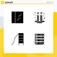 4 Creative Icons Modern Signs and Symbols of cocaine slide candle baby rack Editable Vector Design Elements