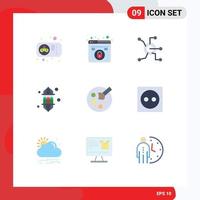 Set of 9 Modern UI Icons Symbols Signs for festival ramadan data light connect Editable Vector Design Elements